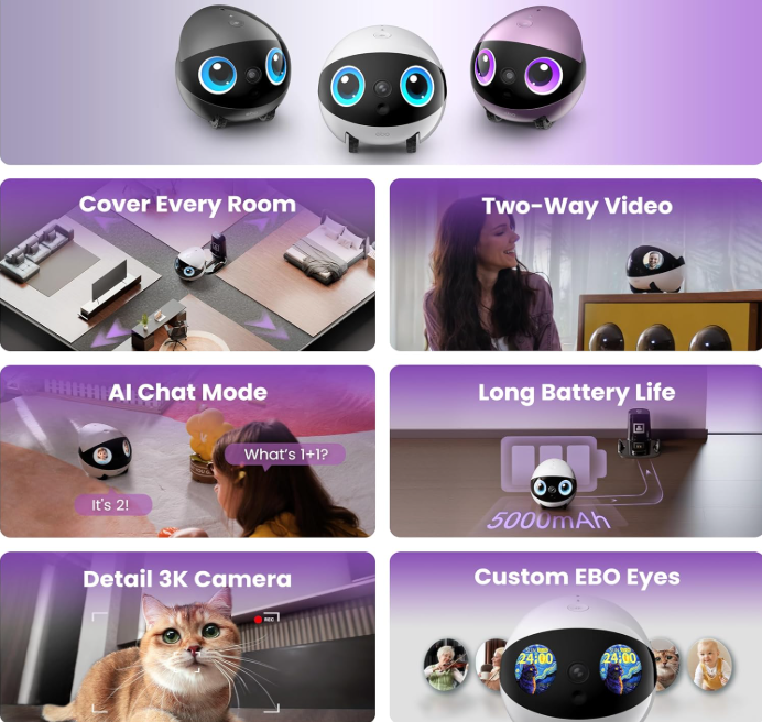 EBO Air 2 Plus – Smart AI Companion Robot with HD Camera